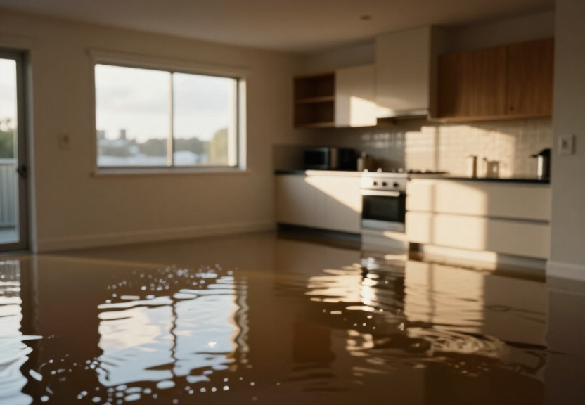 Flooded basement in Connells Point before drying
